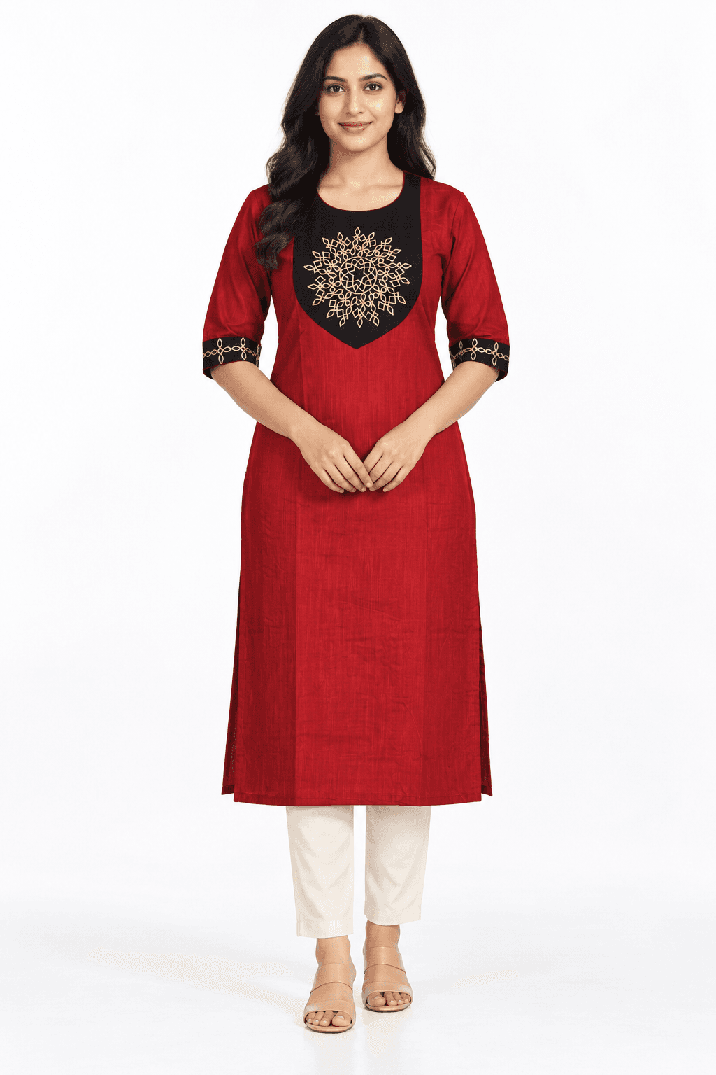 Cotton Kurti - Deep Red