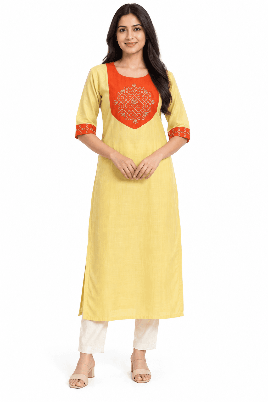 Cotton Kurti - Yellow